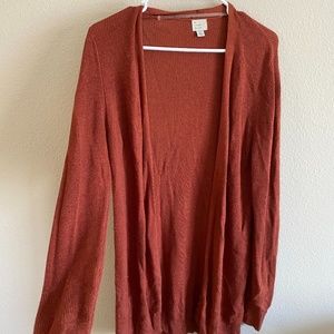Burnt Orange Open Cardigan